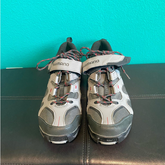 Shimano Pedaling Dynamics Men's Cycling Shoes Gray & Red Size 11/48 - Picture 2 of 11